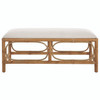 Uttermost Laguna White Fabric Rattan Bench
