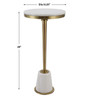 Uttermost Edifice White Marble Drink Table