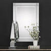 StudioLX Mirror - Frameless, Beveled Mirror Featuring Decorative Details In The Corners