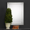 StudioLX Mirror - Metallic Silver Finish Featuring Grooved Texture And Mirror Inlays