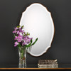 StudioLX Shaped Bevel Mirror Accented With A Rounded Edged Wood Frame, Antiqued Bronze And Gold Finish