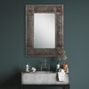 StudioLX Mirror Embossed Metal Finished In A Heavily Antiqued Rust Gray Wash