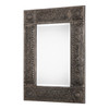 StudioLX Mirror Embossed Metal Finished In A Heavily Antiqued Rust Gray Wash