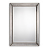 StudioLX Mirror Beveled Antique Mirror Panels Surrounded By Bronze Beaded Details