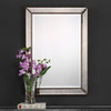 StudioLX Mirror Beveled Antique Mirror Panels Surrounded By Bronze Beaded Details