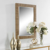 StudioLX Mirror in Textured Wrap That Has The Appearance Of Real Rattan - W00561