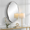 StudioLX Shaped Bevel Mirror Accented With A Rounded Edged Wood Frame