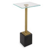 StudioLX Accent Furniture Brushed Brass Finish With Black Marble Base