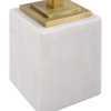 StudioLX Accent Furniture Brushed Brass Finish With White Marble Base