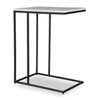 StudioLX Accent Furniture Black Metal Frame With White Morwad Honed Marble Top