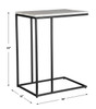 StudioLX Accent Furniture Black Metal Frame With White Morwad Honed Marble Top
