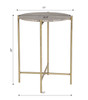 StudioLX Accent Furniture Gold Frame With Dark Travertine Marble