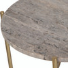 StudioLX Accent Furniture Gold Frame With Dark Travertine Marble