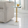 StudioLX Accent Furniture Brass Plating With Natural White Marble