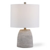 StudioLX Table Lamp Gray And White Etched Concrete Base