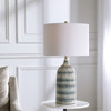 StudioLX Table Lamp Textured Ceramic Base, Blue & White