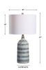 StudioLX Table Lamp Textured Ceramic Base, Blue & White