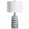 StudioLX Table Lamp Textured Ceramic Base, Blue & White