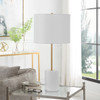 StudioLX Table Lamp White Metal Base With Gold Accents