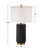 StudioLX Table Lamp Black Ceramic With Gold Accents