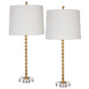 StudioLX Table Lamp Set Of 2 Gold Leaf Finish With Crystal Foot_x000D_
(Gold Leaf Finish From 28189-1)