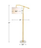 StudioLX Floor Lamp Gold Stem With White Marble Foot