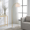 StudioLX Floor Lamp Gold Metal Body With White Marble Foot