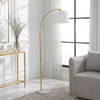 StudioLX Floor Lamp Gold Metal Body With White Marble Foot
