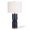 StudioLX Table Lamp Royal Blue Glaze With Antique Gold Accents