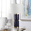 StudioLX Table Lamp Royal Blue Glaze With Antique Gold Accents