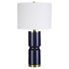 StudioLX Table Lamp Royal Blue Glaze With Antique Gold Accents