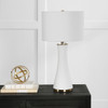 StudioLX Table Lamp Textured Matte White Ceramic Base With