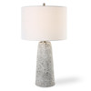 StudioLX Table Lamp Ceramic Table Lamp With A Heavily Distressed Off White Stone Finish