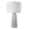 StudioLX Table Lamp Ceramic Table Lamp With A Heavily Distressed Off White Stone Finish