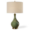 StudioLX Table Lamp Ceramic Base Finished In A Distressed Emerald Green Glaze