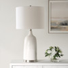 StudioLX Table Lamp Ceramic Base Finished In A Lightly Distressed Glossed White Glaze