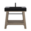 Auburn 36" Single Sink Console, Weathered Timber w/ Black Matte Mineral Composite Stone Top