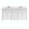 Brittany 72" Bright White Double Vanity W/ 3 Cm Lime Delight Quartz Top