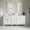 Brittany 72" Bright White Double Vanity W/ 3 Cm Lime Delight Quartz Top