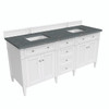 Brittany 72" Bright White Double Vanity W/ 3 Cm Parisien Bleu Quartz Top