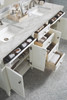 Brittany 72" Bright White Double Vanity W/ 3 Cm Victorian Silver Quartz Top