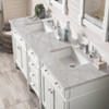 Brittany 72" Bright White Double Vanity W/ 3 Cm Victorian Silver Quartz Top