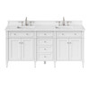 Brittany 72" Bright White Double Vanity W/ 3 Cm White Zeus Quartz Top