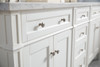 Brittany 72" Bright White Double Vanity W/ 3 Cm Carrara Marble Top