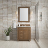 Bristol 30" Single Vanity, Saddle Brown w/ 3 CM Victorian Silver Silestone Top
