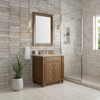 Bristol 30" Single Vanity, Saddle Brown w/ 3 CM Victorian Silver Silestone Top