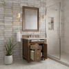 Bristol 30" Single Vanity, Saddle Brown w/ 3 CM Victorian Silver Silestone Top