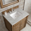 Bristol 30" Single Vanity, Saddle Brown w/ 3 CM Victorian Silver Silestone Top