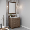 Bristol 30" Single Vanity, Whitewashed Walnut w/ 3 CM Victorian Silver Silestone Top