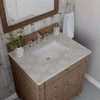 Bristol 30" Single Vanity, Whitewashed Walnut w/ 3 CM Victorian Silver Silestone Top